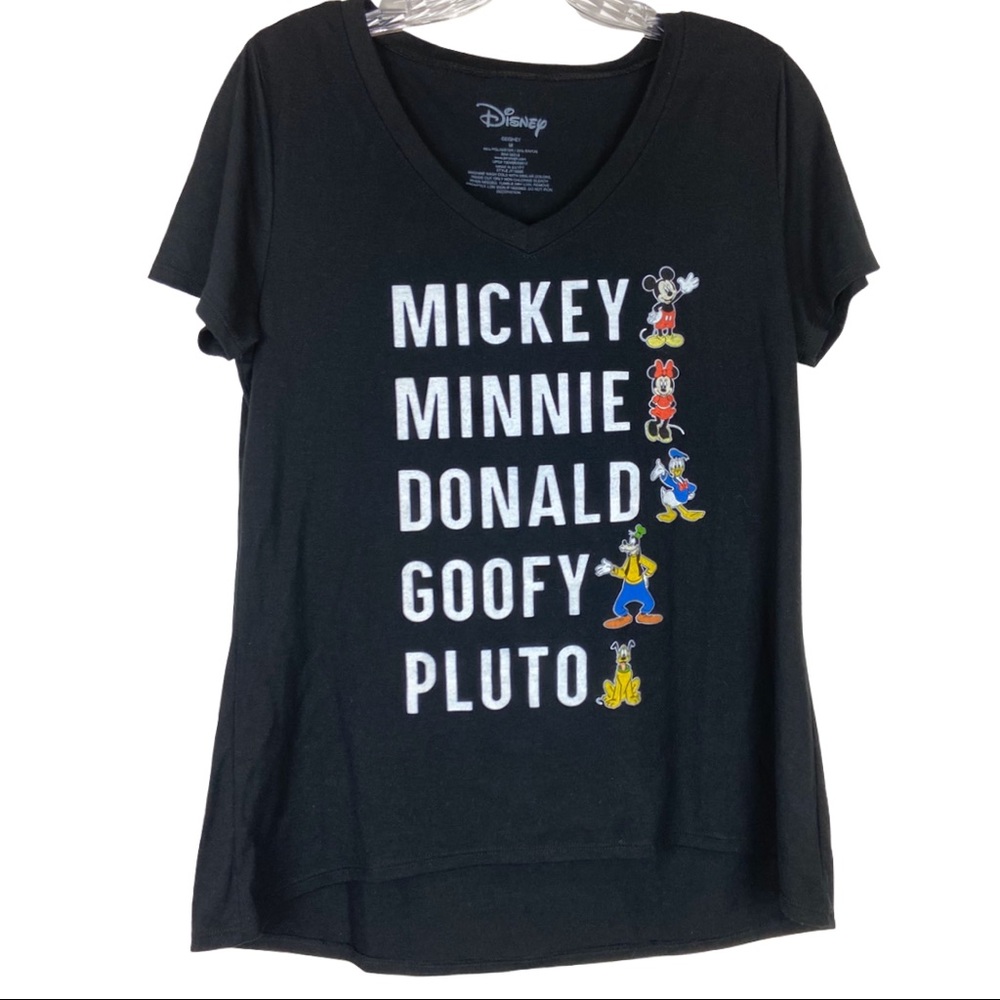 DISNEY ll Black V-neck Short Sleeve T-shirt Medium